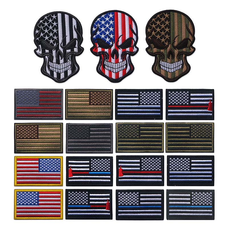 2PCS/Lot USA Flag Skull Morale - Urban Backpack Tactical ulasan dan harga